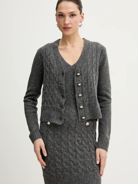 Morgan sukienka z domieszką wełny kolor szary mini dopasowana RMGREY