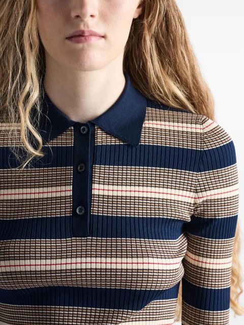 Prada striped-pattern polo shirt - Blue - zdjęcie produktu nr 2