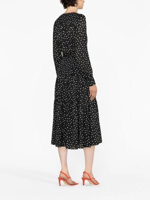 PINKO polka-dot-print belted midi dress - Black - zdjęcie produktu nr 2