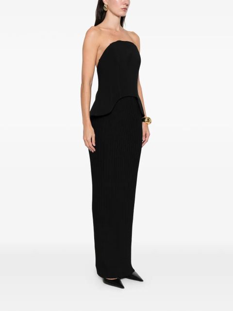 Solace London Kesi pleated maxi dress - Black