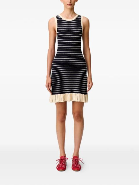 Claudie Pierlot striped trim knitted dress - Blue
