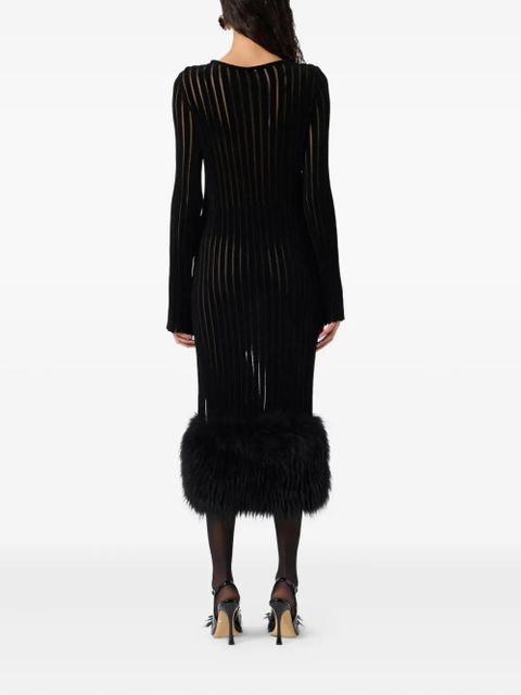 Blumarine ribbed midi dress - Black