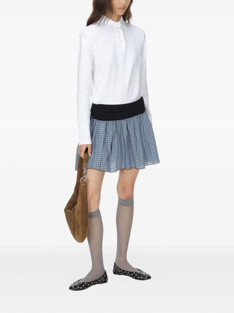 Gimaguas Chico polo-neck gingham mini dress - White