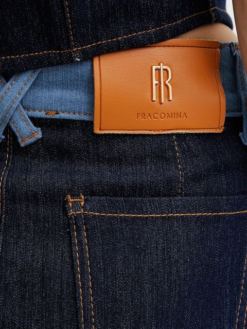 Fracomina spódnica kolor granatowy mini rozkloszowana FS25SG5001D45001