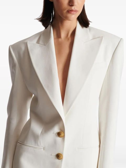 Balmain 2-Button single-breasted crepe blazer - White