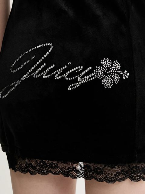 Juicy Couture sukienka welurowa JUICY HIBISCUS CRYSTAL