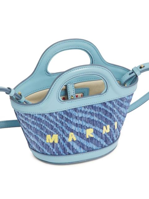 Marni logo-embroidered tote Bag - Blue