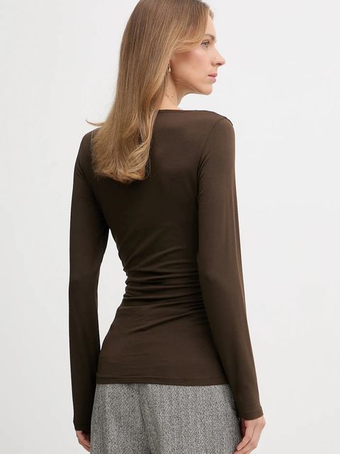 United Colors of Benetton longsleeve kolor brązowy 37UKD10BA