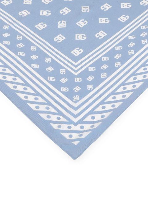 Dolce & Gabbana DNA logo-print silk scarf - Blue - zdjęcie produktu nr 2