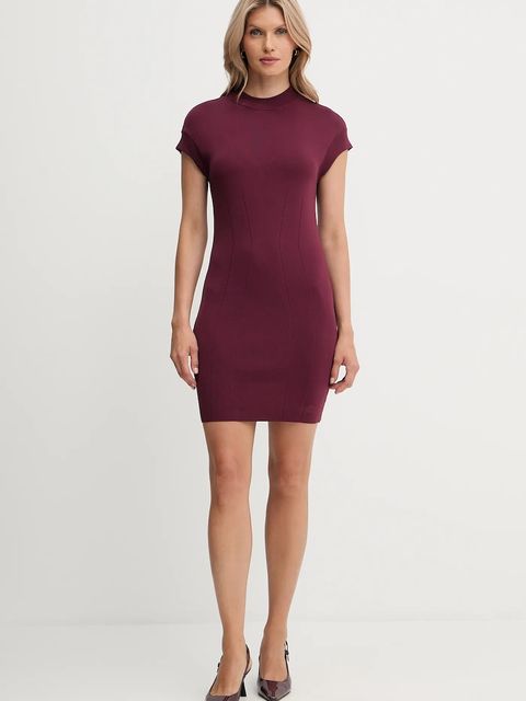 Armani Exchange sukienka kolor bordowy mini prosta XW000764 AF10352 - zdjęcie produktu nr 2