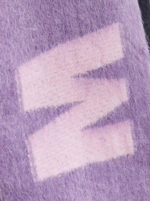 Marni logo fringed scarf - Purple