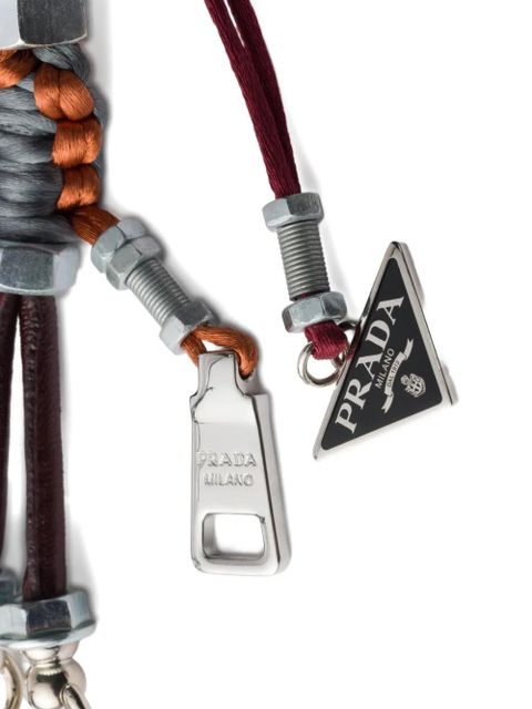 Prada triangle logo robot keyring - Grey - zdjęcie produktu nr 2