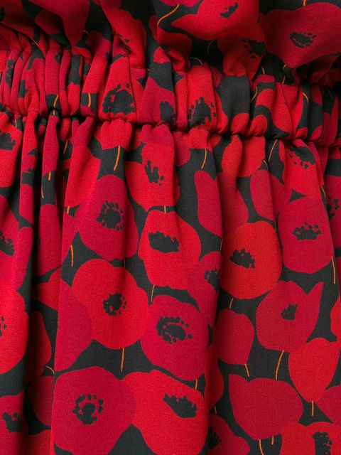Saint Laurent poppy print dress - Red