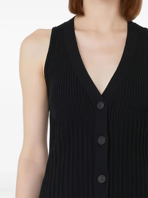 Max Mara ribbed button-front vest - 002|BLACK