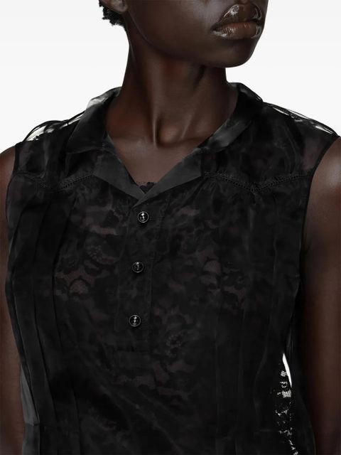 Maison Margiela lace-trimmed pocket mini dress - Black