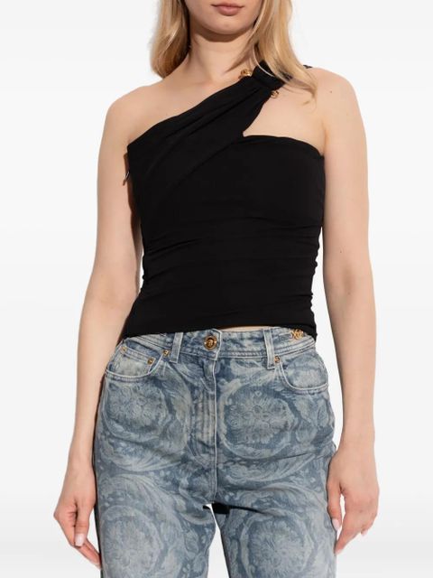 Versace asymmetrical one-shoulder top - Black