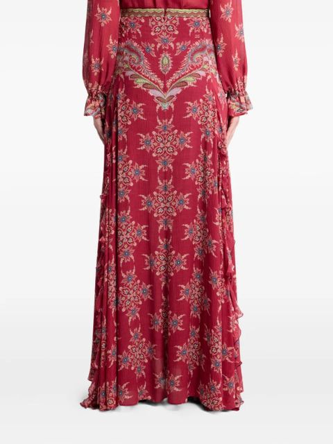 ETRO paisley-print high-rise skirt - Red - zdjęcie produktu nr 2