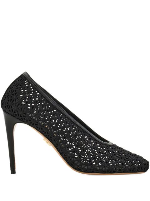 Ferragamo 90mm macramé pumps - Black - zdjęcie produktu nr 1