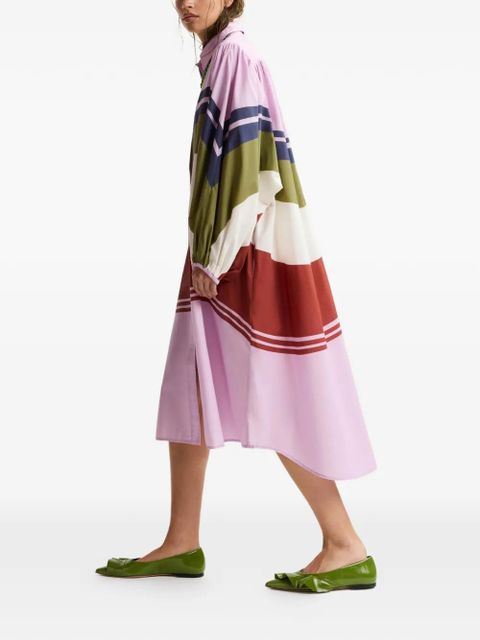 Essentiel Antwerp stripe-print cotton shirt dress - Pink