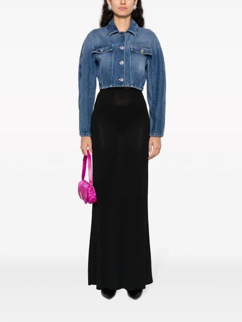 Versace cropped denim jacket - Blue