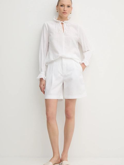 Marc Aurel bluzka bawełniana damska kolor biały gładka 6300-1000-93431 - zdjęcie produktu nr 2