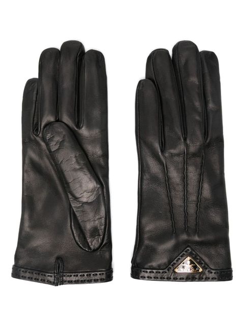 Prada triangle-logo gloves - Black - zdjęcie produktu nr 1