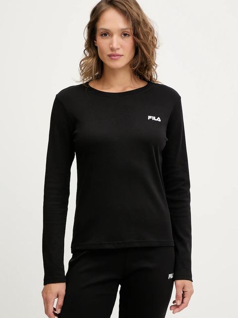 Fila piżama bawełniana kolor czarny bawełniana FPW4189 - zdjęcie produktu nr 2