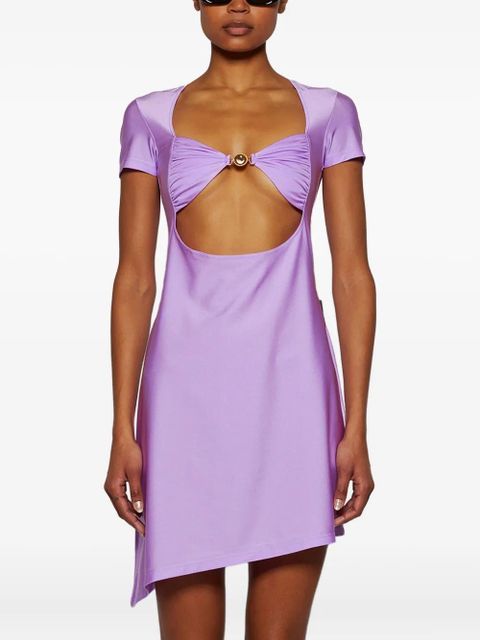 Marine Serre draped ring-detail dress - Purple - zdjęcie produktu nr 2