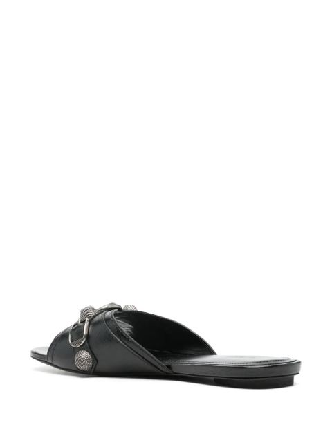 Balenciaga Cagole leather sandals - Black