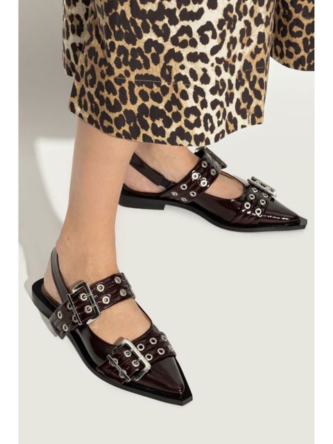 GANNI buckle ballerina shoes - Red - zdjęcie produktu nr 2