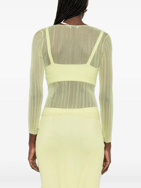 Simkhai long-sleeve sheer top - Green