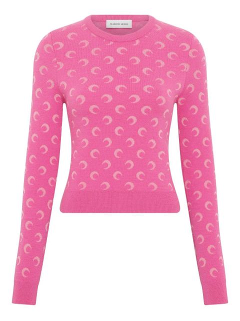 Marine Serre crew-neck sweater - Pink - zdjęcie produktu nr 1
