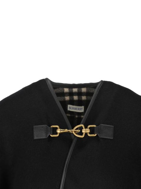Burberry check-pattern embroidered-logo cape - Black