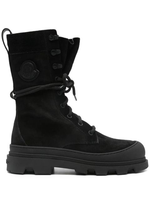 Moncler Vera lace-up logo-patch boots - Black - zdjęcie produktu nr 1