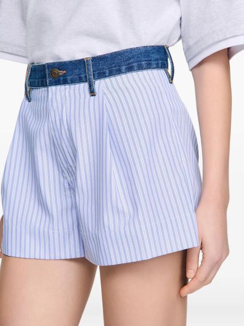 SANDRO striped-pattern shorts - White