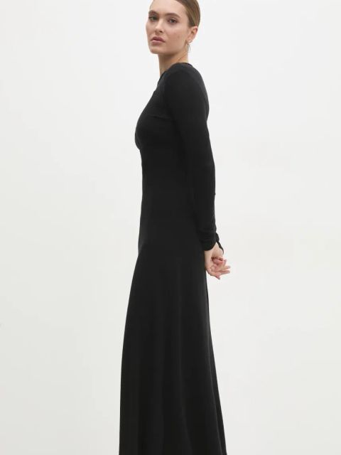 Answear.LAB sukienka kolor czarny maxi rozkloszowana