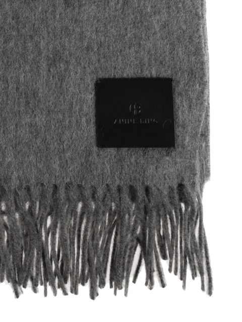 ANINE BING fringed wool scarf - Grey - zdjęcie produktu nr 1