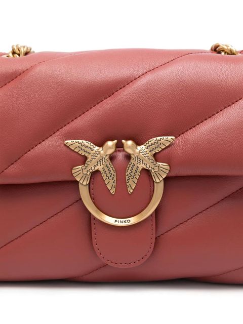 PINKO Classic Love leather crossbody bag - Red