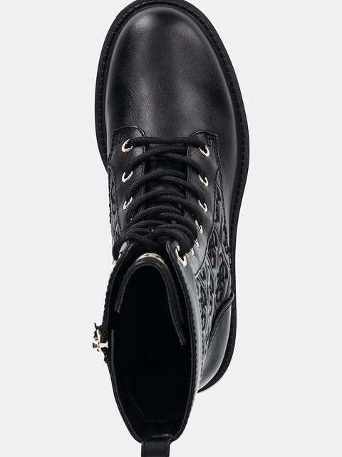 Guess botki YANCEE damskie kolor czarny na płaskim obcasie FLTYAN ELE10