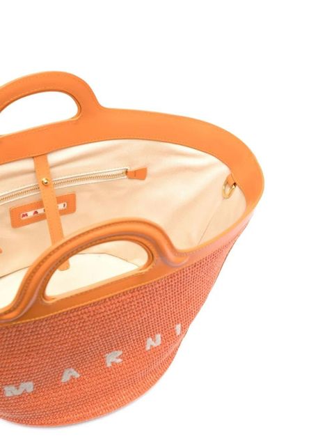 Marni Tropicalia logo-embroidered tote bag - Orange