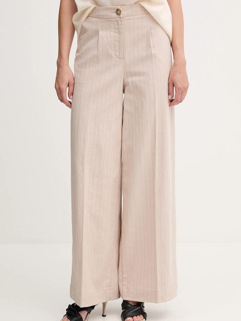 United Colors of Benetton spodnie z domieszką lnu - zdjęcie produktu nr 1