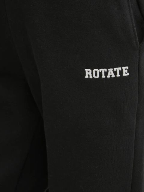 Rotate spodnie dresowe bawełniane kolor czarny gładkie 113428100