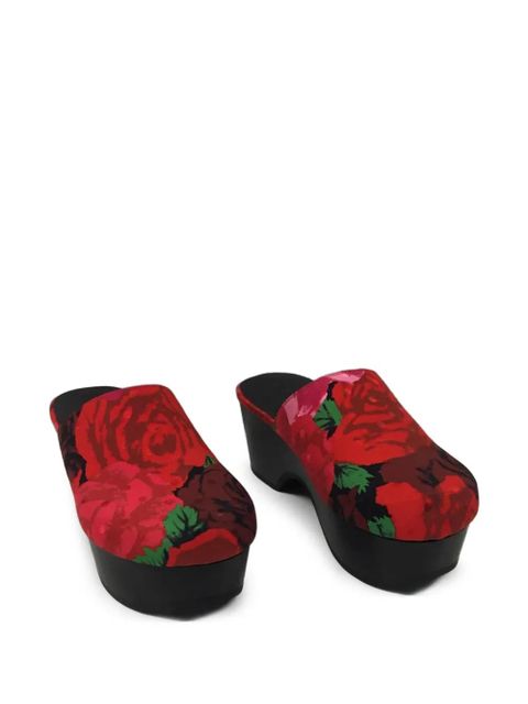 Magda Butrym rose-print platform mules - Red - zdjęcie produktu nr 2