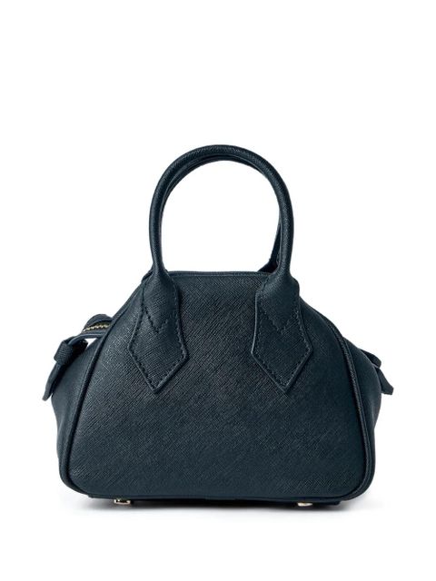 Vivienne Westwood mini Yasmine top-handle textured tote bag - Black