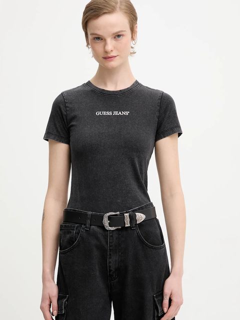 Guess Jeans t-shirt bawełniany damski kolor czarny W5BI26 I3Z14 - zdjęcie produktu nr 1