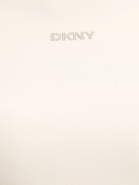 Dkny longsleeve kolor beżowy z półgolfem DJ5T1565