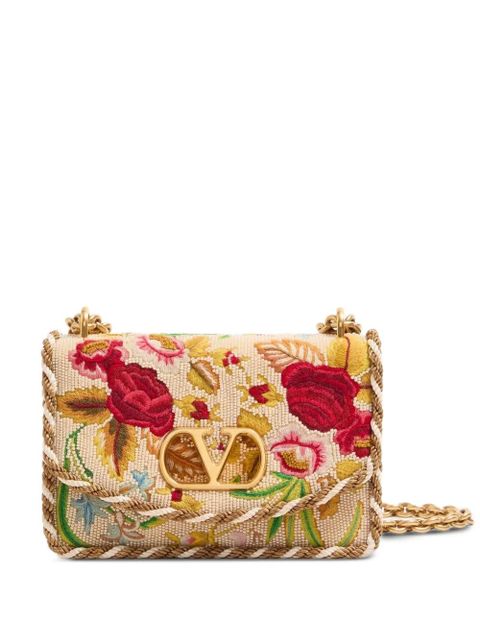 Valentino Garavani small Vain embroidered shoulder bag - Neutrals