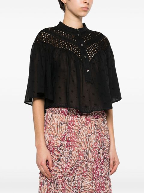 MARANT ÉTOILE Safi broderie-anglaise shirt - Black