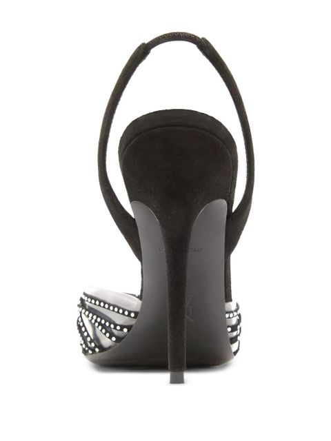 Amina Muaddi Lori beaded slingback pumps - Black