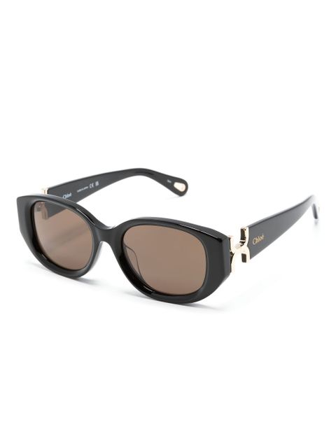 Chloé Eyewear logo-engraved round-frame sunglasses - Black - zdjęcie produktu nr 2